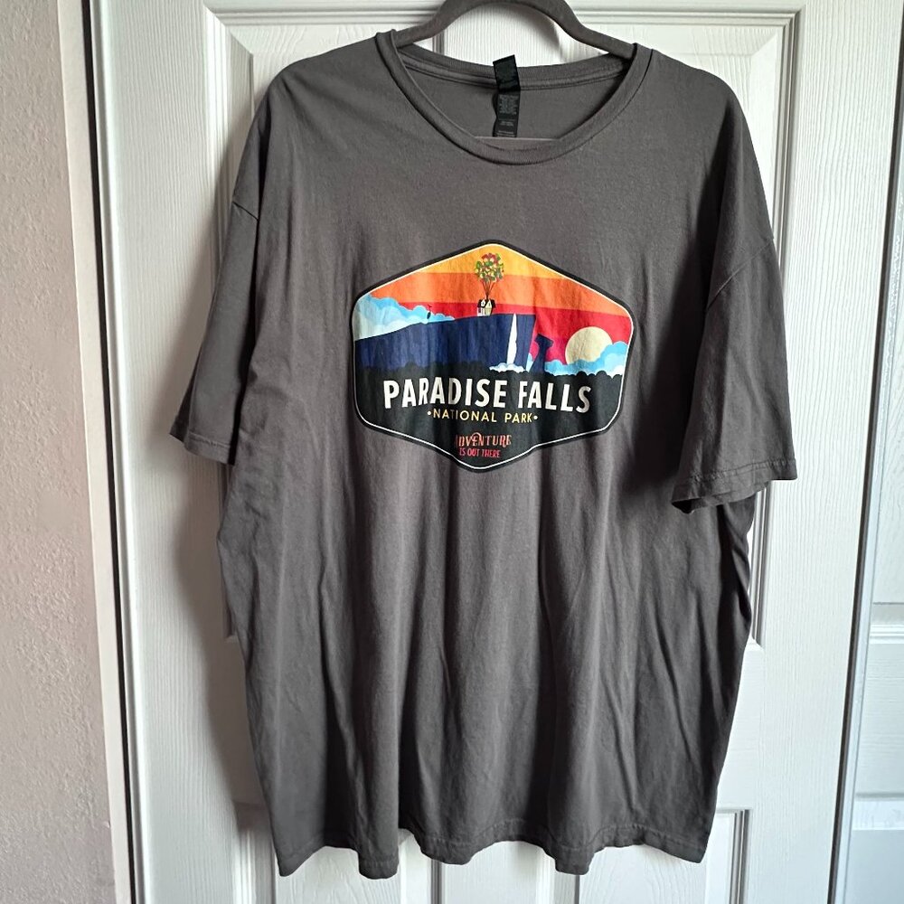 Up Movie Adult 2XL Paradise Falls National Park T-shirt Gildan 100% Cotton